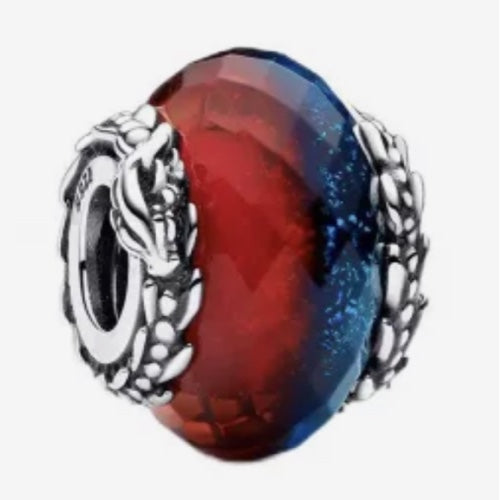 Charm de Cristal Murano Doble Dragón Hielo y Fuego. Game of T…