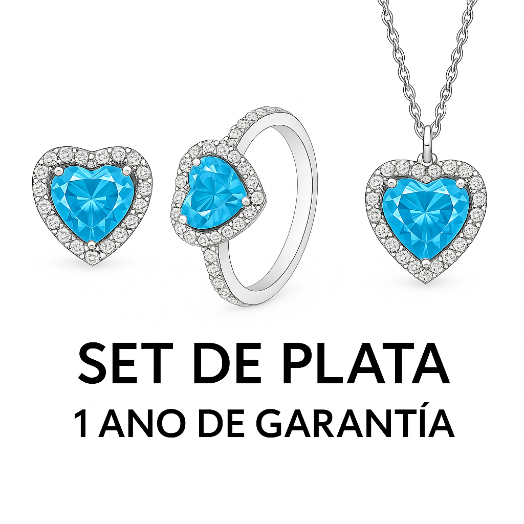 SET COMBO AZUL (Aretes, Anillo & Cadena)