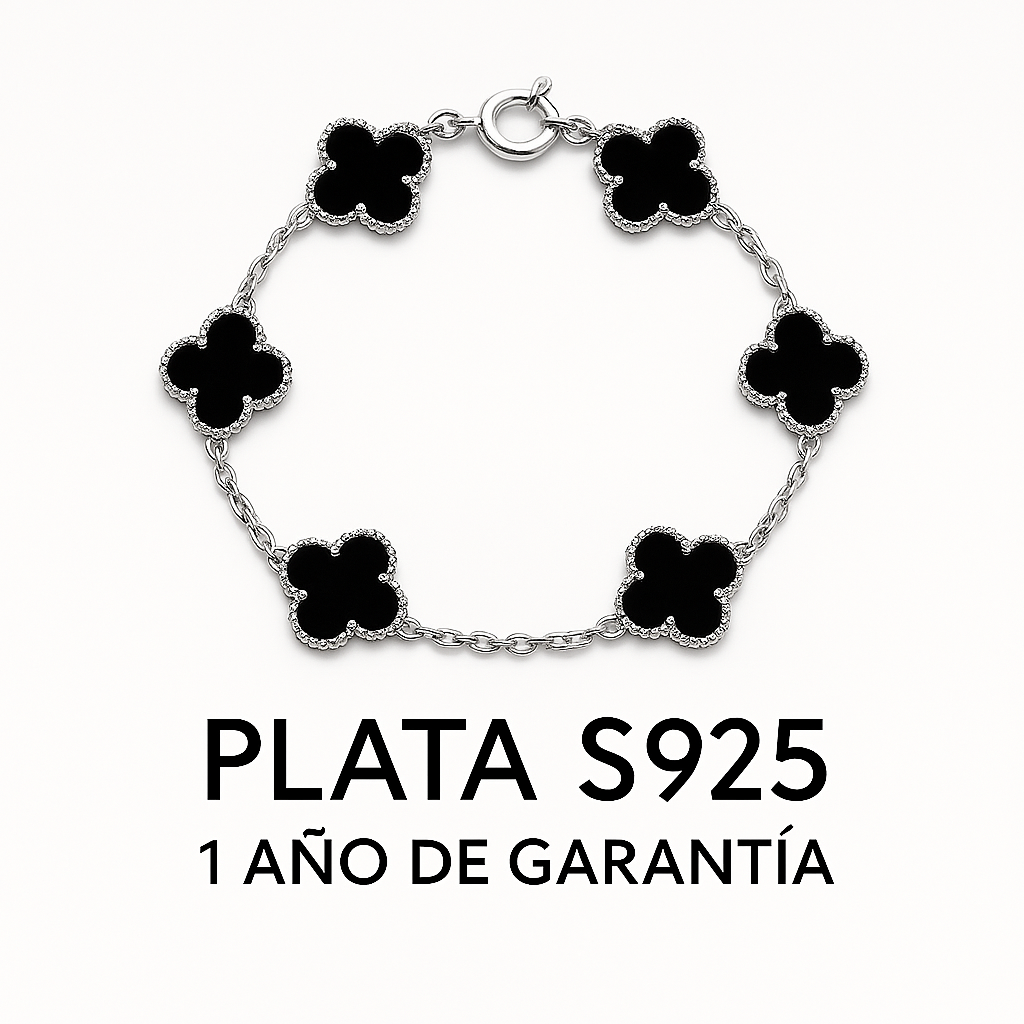 Guillos Tipo VanCleef Negro Plata