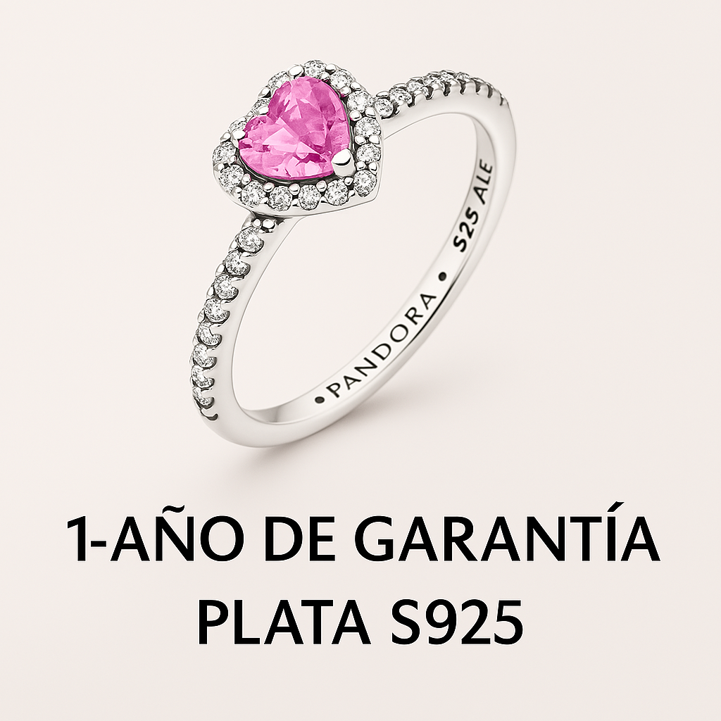 Anillo Corazon Piedra Rosa