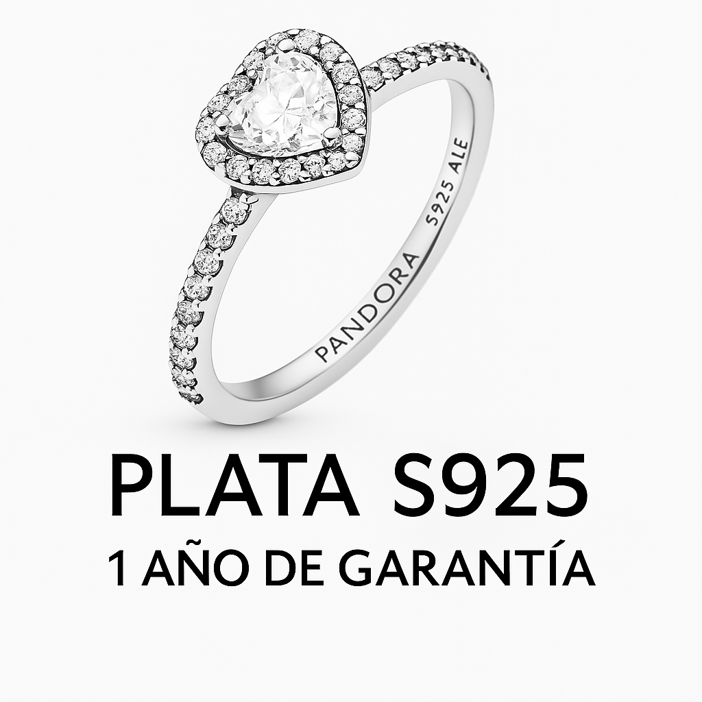 Anillo Corazon Piedra Blanca