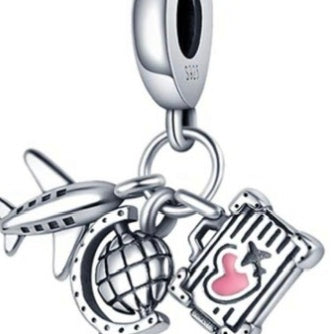 Charm Viaje (avión, planeta y maleta)