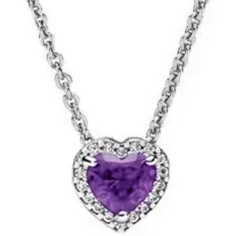 Cadena Corazón Piedra Morada