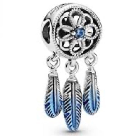 Charm atrapa Sueños Estilo Plumas Azules
