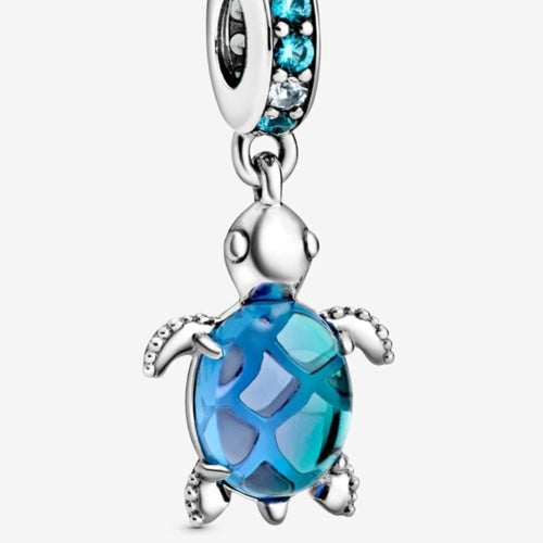 Charm Tortuga Murano Azul