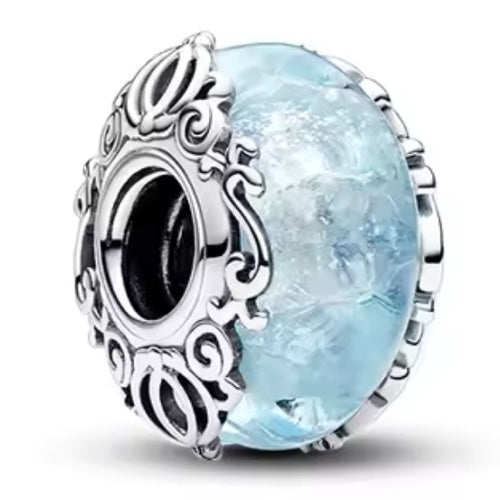 Charm Esfera Murano Azul Claro