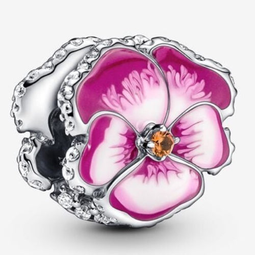 Charm Flor Pensamiento Rosa