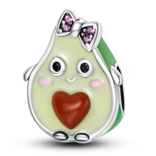 Charm Aguacate Lazo Rosa