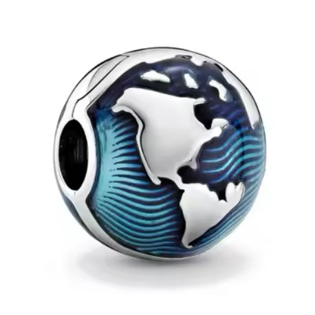 Charm Globo Terráqueo Azul