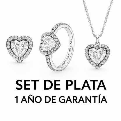 SET COMBO BLANCO (Aretes, Anillo & Cadena)