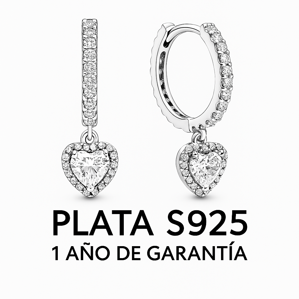 Argollas Corazón Piedra Blanca