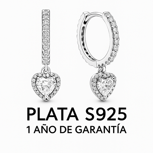 Argollas Corazón Piedra Blanca