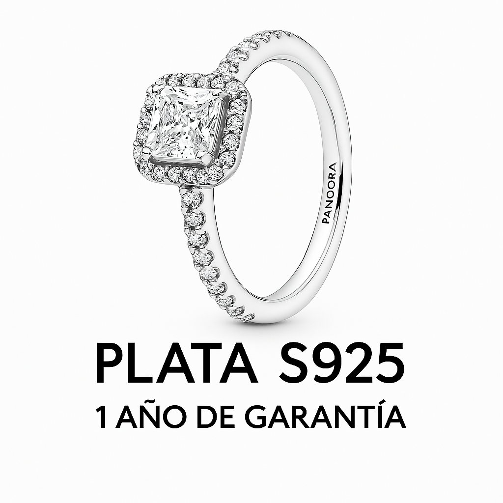 Anillo Cuadrado Piedra Blanca