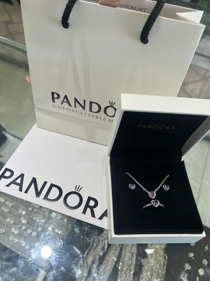 SET COMBO MORADA (Aretes, Anillo & Cadena)