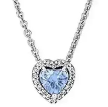 Cadena Corazón Piedra Azul Clara