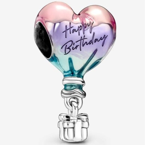 Charm Happy BirthDay Estilo Globo Corazón