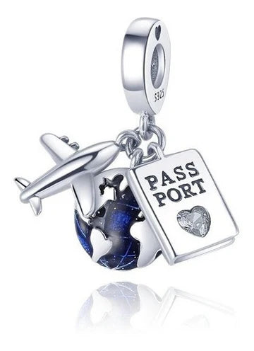 Charm Viaje (avión, planeta y pasaporte)