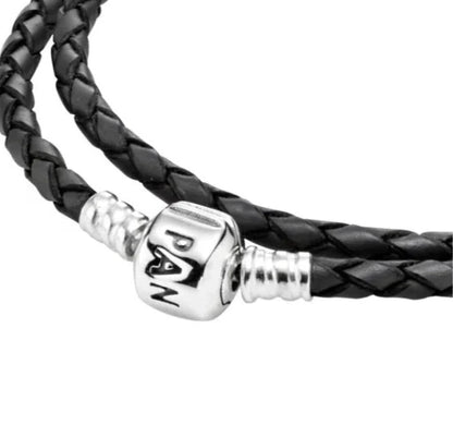 Pulsera Pandora doble Leather Negra