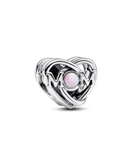 Charm Mom Corazón Murano Azul/Rosa
